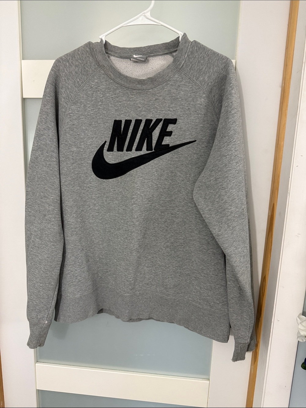 Nike Gray Crewneck Sweatshirt with Black Logo